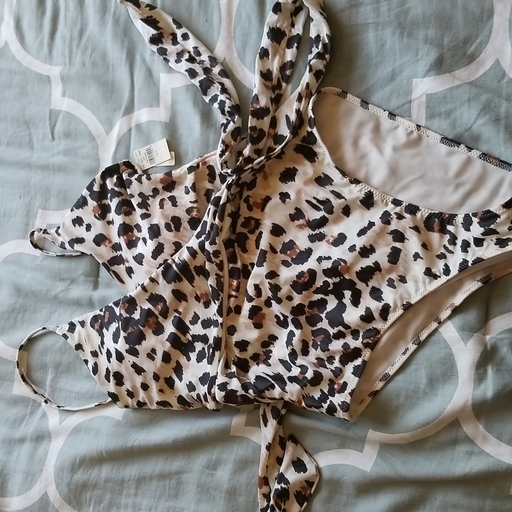 Aerie Leopard Wrap One Piece swimsuit